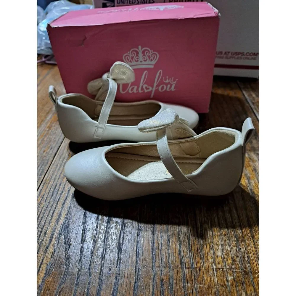New Toddler Size 8 Walofou Champagne Dress Shoes Flower Girl Princess Shoes